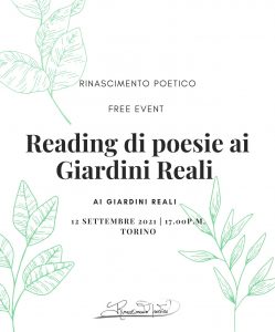 Reading di poesie ai Giardini Reali-TORINO @ TORINO
